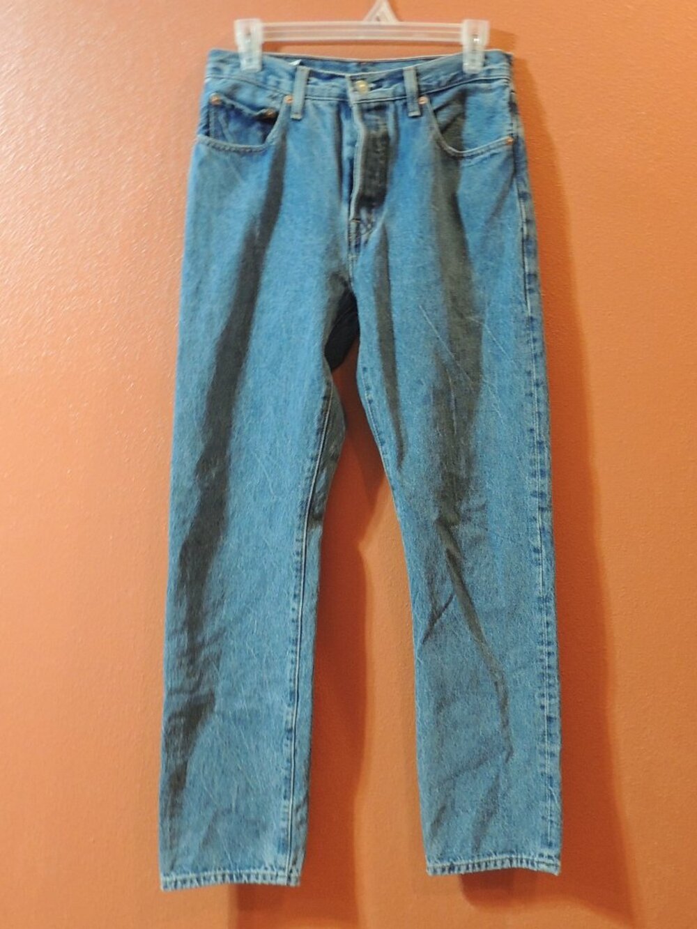 Levi 501 Jeans Button Fly 2004 Women 27x30 Pockets Large E Denim Blue Jeans